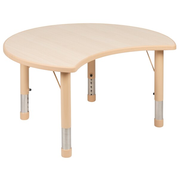 Flash Furniture Crescent 25.125" W, 35.5" L, 23.5" H, Laminate, Brown - YU-YCY-093-0034-CIR-TBL-NAT-GG