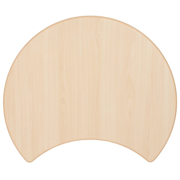Flash Furniture Crescent 25.125" W, 35.5" L, 23.5" H, Laminate, Brown - YU-YCY-093-0034-CIR-TBL-NAT-GG