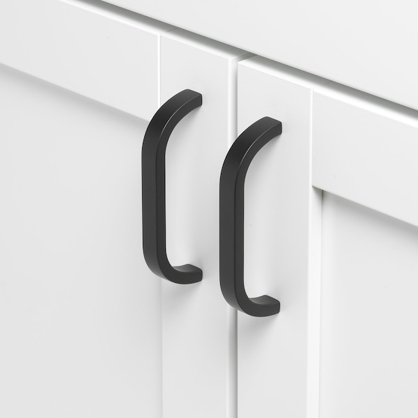 Gliderite Hardware 3-3/4 in. Center to Center Curved Bar Pull Matte Black, 5PK - 4843-96-MB-5