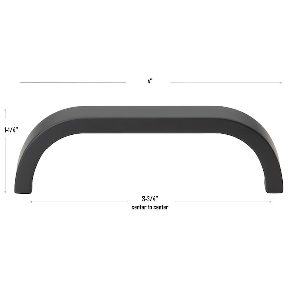 Gliderite Hardware 3-3/4 in. Center to Center Curved Bar Pull Matte Black, 5PK - 4843-96-MB-5