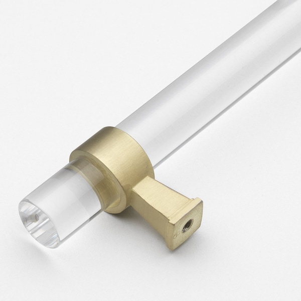 Gliderite Hardware 3-3/4 in. Center to Center Clear Acrylic Cabinet Pull Satin Gold, 25PK - 4718-96-SG-25
