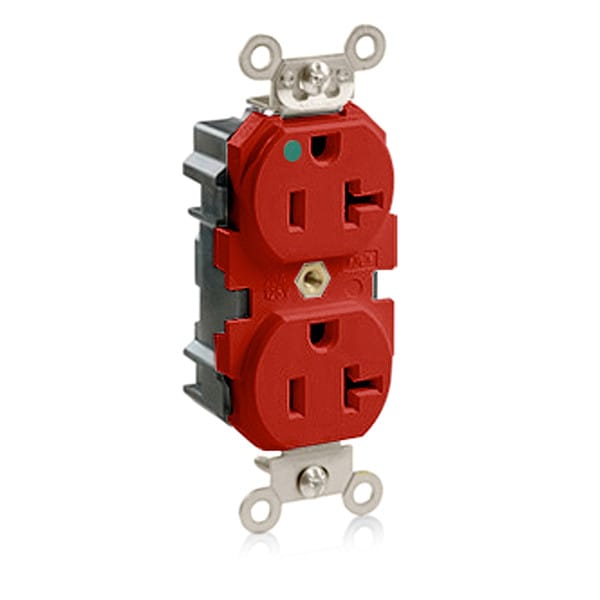 Leviton Receptacle, 20 A Amps, 125VAC, Duplex Outlet, 5-20R, Red - MT830-R