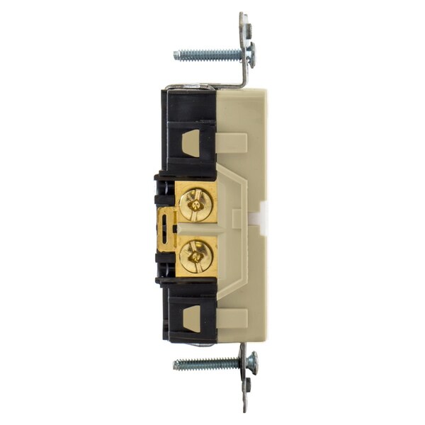 Hubbell Receptacle, 15 A Amps, 125V AC, Flush Mount, Decorator Duplex Outlet, 5-15R, Ivory - DR15NLIV