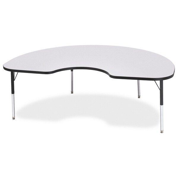 Jonti-Craft Berries Kidney Activity Table, 48 in. x 72 in., E-height, Freckled Gray/Black/Black - 6423JCE180