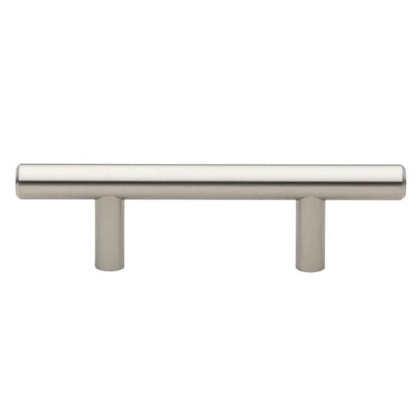 Gliderite Hardware 2-1/2 in. Center to Center Satin Nickel Solid Steel Bar Pull - 5007-64-SS, 25PK - 5007-64-SS-25