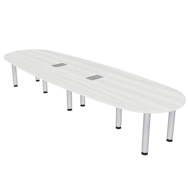 Skutchi Designs 45 in W, 144 in L, 29 in H, Engineered Wood Top, White - H-BOVL-46143PT-WC-EL