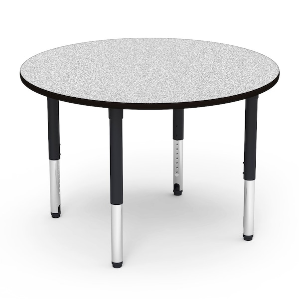 Virco 48 in. W, 48 in. L, 24-32 in. H, Grey Nebula Top / Black Edge - 5048RADJ