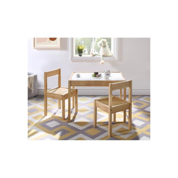 Kd Muebles De Comedor Gibson 3 Piece Dry Erase Kids Table & Chair Set, Natural - KD3537887