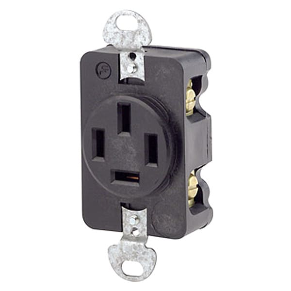 Leviton Receptacle, 20 A Amps, 120/208VAC, Flush Mount, 18-20R, Black - 7250-FR
