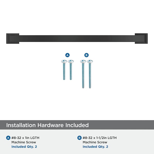 Amerock Candler 12-5/8 inch 320mm Center-to-Center Black Bronze Cabinet Pull - BP29353BBR