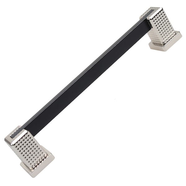 Gliderite Hardware 6-1/4 in. Center to Center Modern Embossed Matte Black Cabinet Pull - 52060-160-MB, 5PK - 52060-160-MB-5