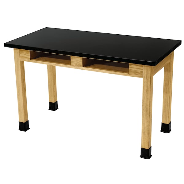 National Public Seating Rectangle Science Lab Table, W/BC, 24" x 54" x 36", L, 24" W, 54" L, 36" H, Black - SLT2-2454HB