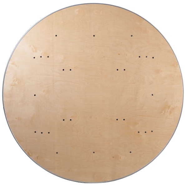 Flash Furniture Round Folding Table, 66" W, 66" L, 30" H, Wood Top, Wood Grain - XA-66-BIRCH-M-GG