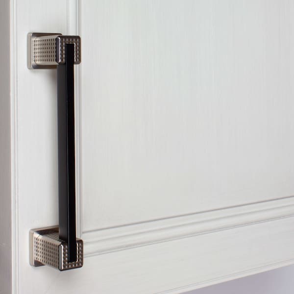 Gliderite Hardware 5 in. Center to Center Modern Embossed Matte Black Cabinet Pull - 52060-128-MB, 5PK - 52060-128-MB-5