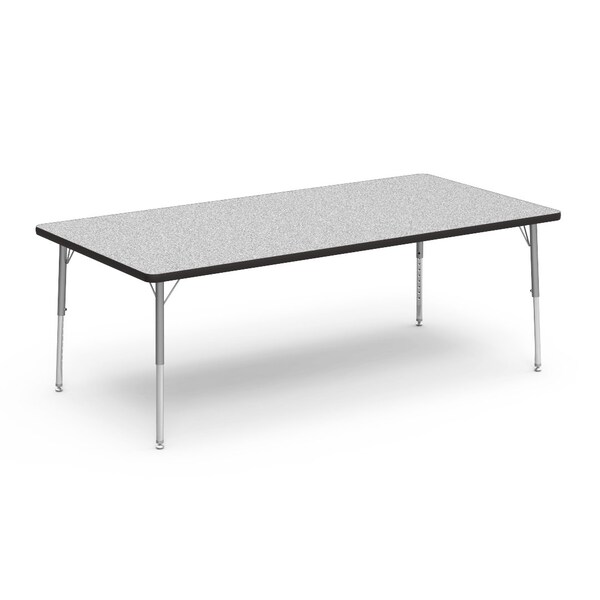 Virco 36 in. W, 72 in. L, 17-25 in. H, Grey Nebula Top / Black Edge - 483672LO