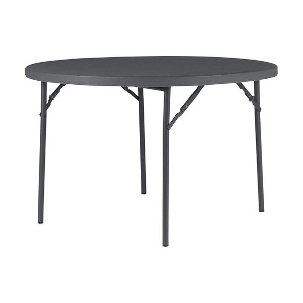 Cosco Home And Office Products Table, Folding, Round, 48inWx48inLx29-3/10inH, Gray - CSC60533SGY1E