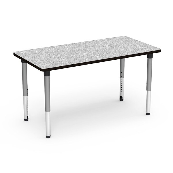Virco 60 in. W, 30 in. L, 24-32 in. H, Grey Nebula Top / Black Edge - 503060ADJ