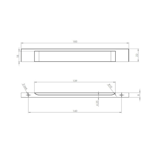 Richelieu 6 5/16 in (160 mm) Center-to-Center Chrome Contemporary Drawer Pull - BP13101160140
