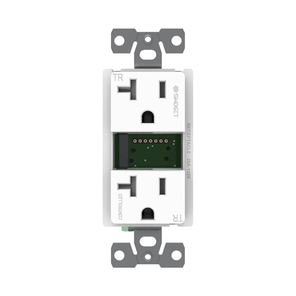 Tresco Lighting Tresco 120VAC 20A Swidget Outlet, wo Insert, White - L-R1020SWA-1