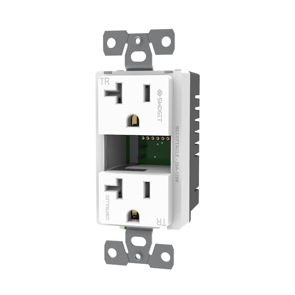Tresco Lighting Tresco 120VAC 20A Swidget Outlet, wo Insert, White - L-R1020SWA-1