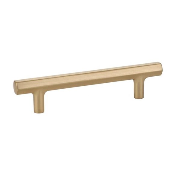 Patioplus 5 in. Mod Hex Center to Cent Cabinet Pull, Satin Brass - PA2046438