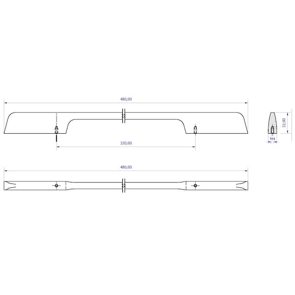 Richelieu 12 5/8 in (320 mm) Center-to-Center Chrome Contemporary Cabinet Pull - 7996320140