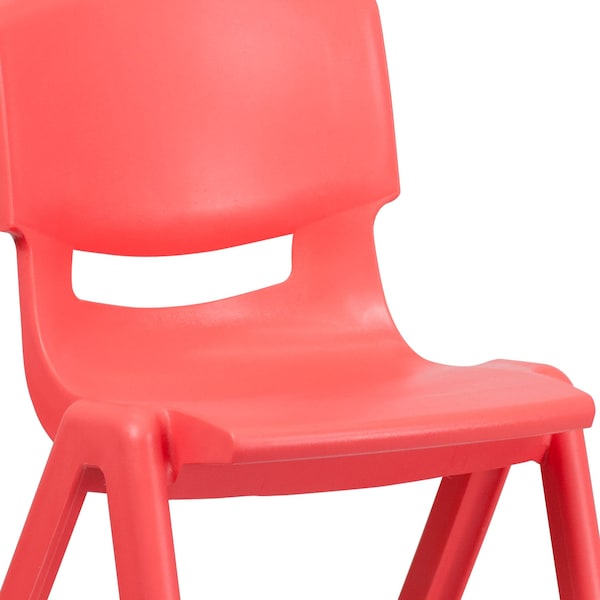 Flash Furniture Red Plastic Stackable School Chair with 15.5'' Seat Height, PK4 - 4-YU-YCX4-005-RED-GG