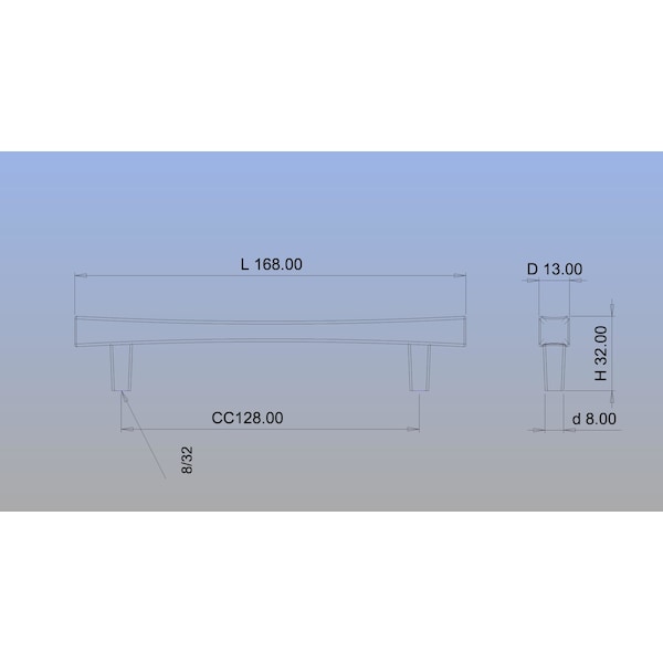 Richelieu 5-1/16 in. (128 mm) Center-to-Center Chrome Transitional Drawer Pull - BP7227128140
