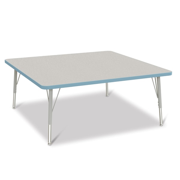 Jonti-Craft Berries Square Activity Table, 48 in. x 48 in., E-height, Freckled Gray/Coastal Blue/Gray - 6418JCE131