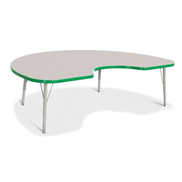 Jonti-Craft Berries Kidney Activity Table, 48 in. x 72 in., E-height, Freckled Gray/Green/Gray - 6423JCE119