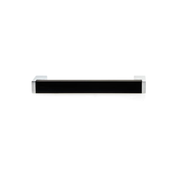 Richelieu 3 3/4 in (96 mm) Center-to-Center Chrome, Matte Black Contemporary Cabinet Pull - BP80196140900