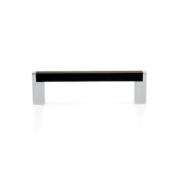 Richelieu 3 3/4 in (96 mm) Center-to-Center Chrome, Matte Black Contemporary Cabinet Pull - BP80196140900