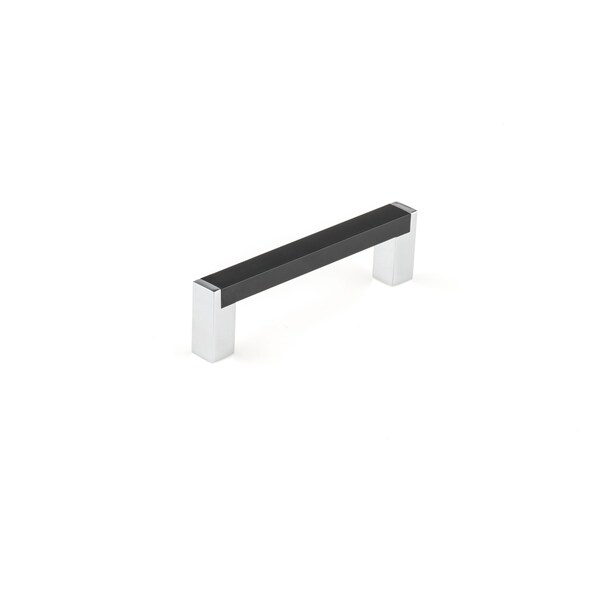 Richelieu 3 3/4 in (96 mm) Center-to-Center Chrome, Matte Black Contemporary Cabinet Pull - BP80196140900