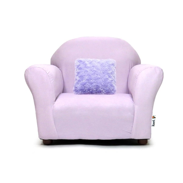 Keet Plush  Children's Chair Lavander, with accent pillow - CR72-2