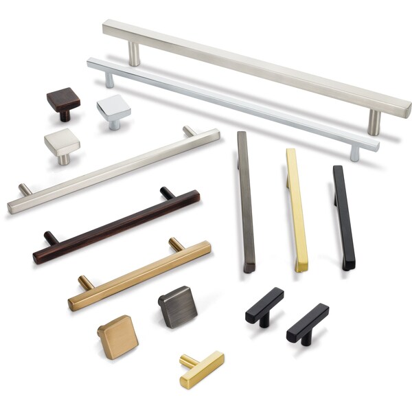 Jeffrey Alexander 160 mm Center-to-Center Brushed Gold Square Dominique Cabinet Bar Pull - 845-160BG