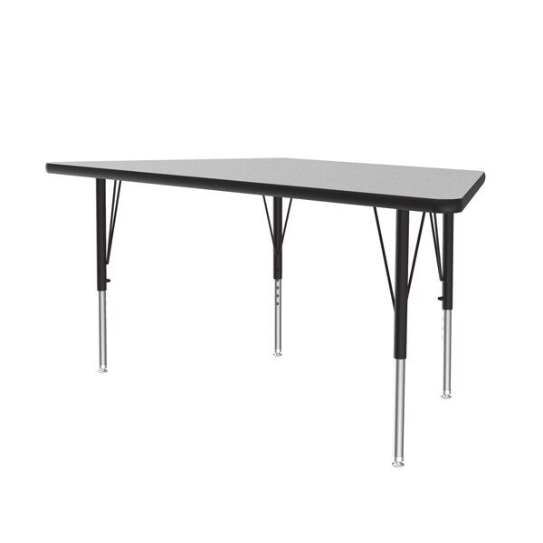 Correll Trapezoidal Adjustable Height Activity Kids School Table, 30" W, 60" L, 19" to 29" H, Gray Granite - AM3060-TRP-15