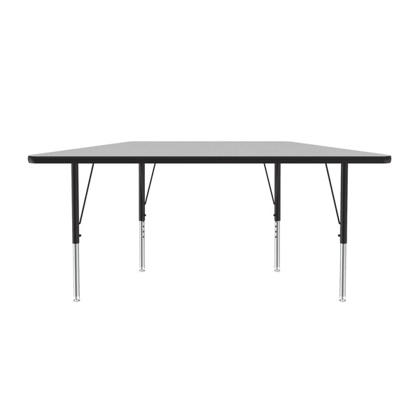 Correll Trapezoidal Adjustable Height Activity Kids School Table, 30" W, 60" L, 19" to 29" H, Gray Granite - AM3060-TRP-15