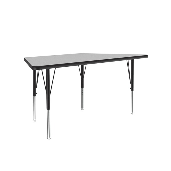 Correll Trapezoidal Adjustable Height Activity Kids School Table, 30" W, 60" L, 19" to 29" H, Gray Granite - AM3060-TRP-15