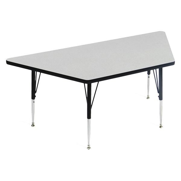 Correll Trapezoidal Adjustable Height Activity Kids School Table, 30" W, 60" L, 19" to 29" H, Gray Granite - AM3060-TRP-15