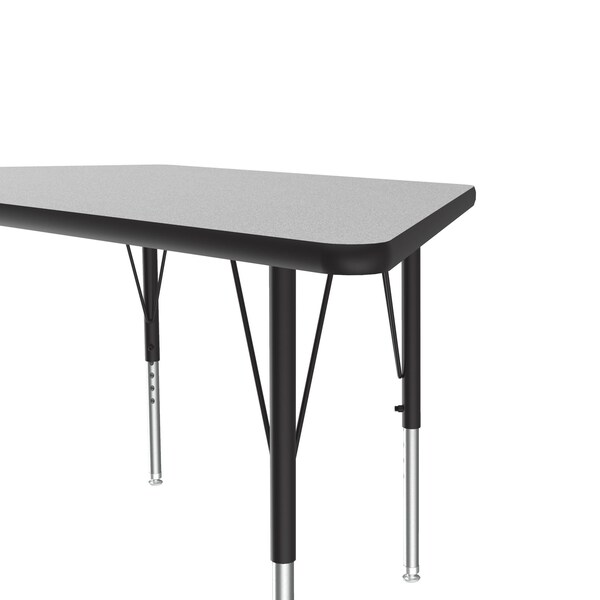 Correll Trapezoidal Adjustable Height Activity Kids School Table, 30" W, 60" L, 19" to 29" H, Gray Granite - AM3060-TRP-15
