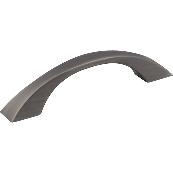 Jeffrey Alexander 96 mm Center-to-Center Brushed Pewter Flared Philip Cabinet Pull - 767-96BNBDL