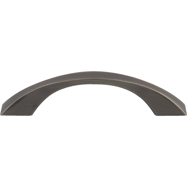 Jeffrey Alexander 96 mm Center-to-Center Brushed Pewter Flared Philip Cabinet Pull - 767-96BNBDL