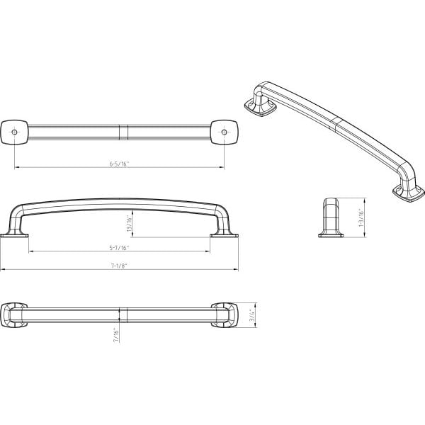 Jeffrey Alexander 160 mm Center-to-Center Satin Bronze Belcastel 1 Cabinet Pull - MO6373-160SBZ