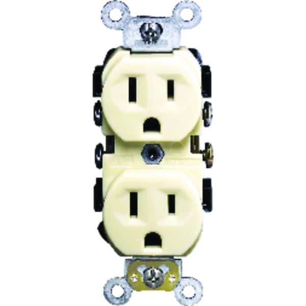 Leviton 15 amps 125 V Duplex Ivory Outlet 5-15R - 0CR15-0IS