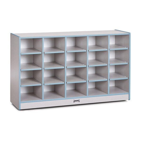 Jonti-Craft Rainbow Accents 20 Cubbie-Tray Mobile Storage, without Trays, Coastal Blue - 0420JCWW131