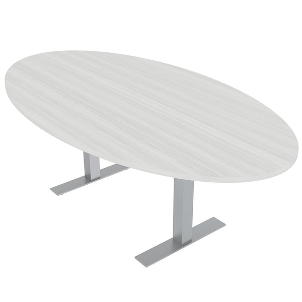 Skutchi Designs 45.25 in W, 84 in L, 29 in H, Engineered Wood Top, White - HAR-OVL-46X84-T-WHCYPRESS