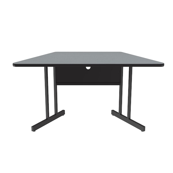 Correll Trapezoid Computer or Training Desk Height Work Station, 30" W, 60" L, 29" H, Gray Granite - WS3060TR-15