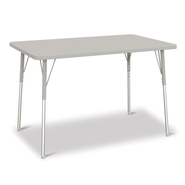 Jonti-Craft Berries Rectangle Activity Table, 30 in. x 48 in., A-height, Freckled Gray/Gray/Gray - 6473JCA000