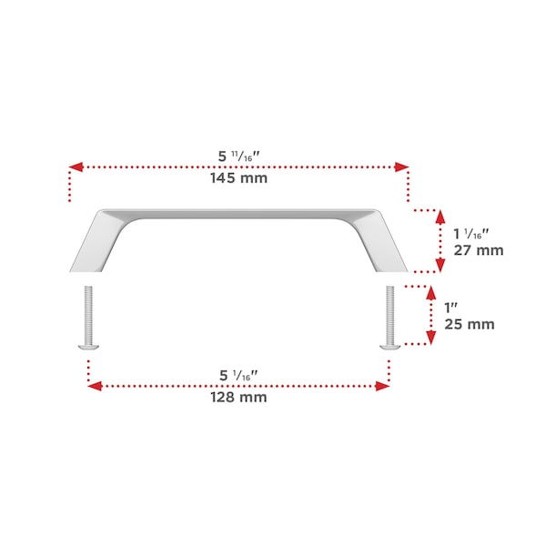 Richelieu 5 1/16 in (128 mm) Center-to-Center Chrome Contemporary Cabinet Pull - BP7348128140