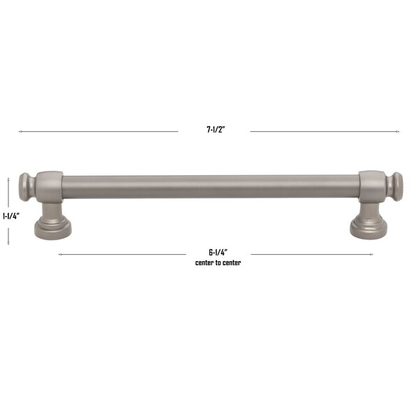 Gliderite Hardware 6-1/4 in. Center to Center Graphite Gray Classic Euro Bar Pull - 4361-160-GPH, 25PK - 4361-160-GPH-25